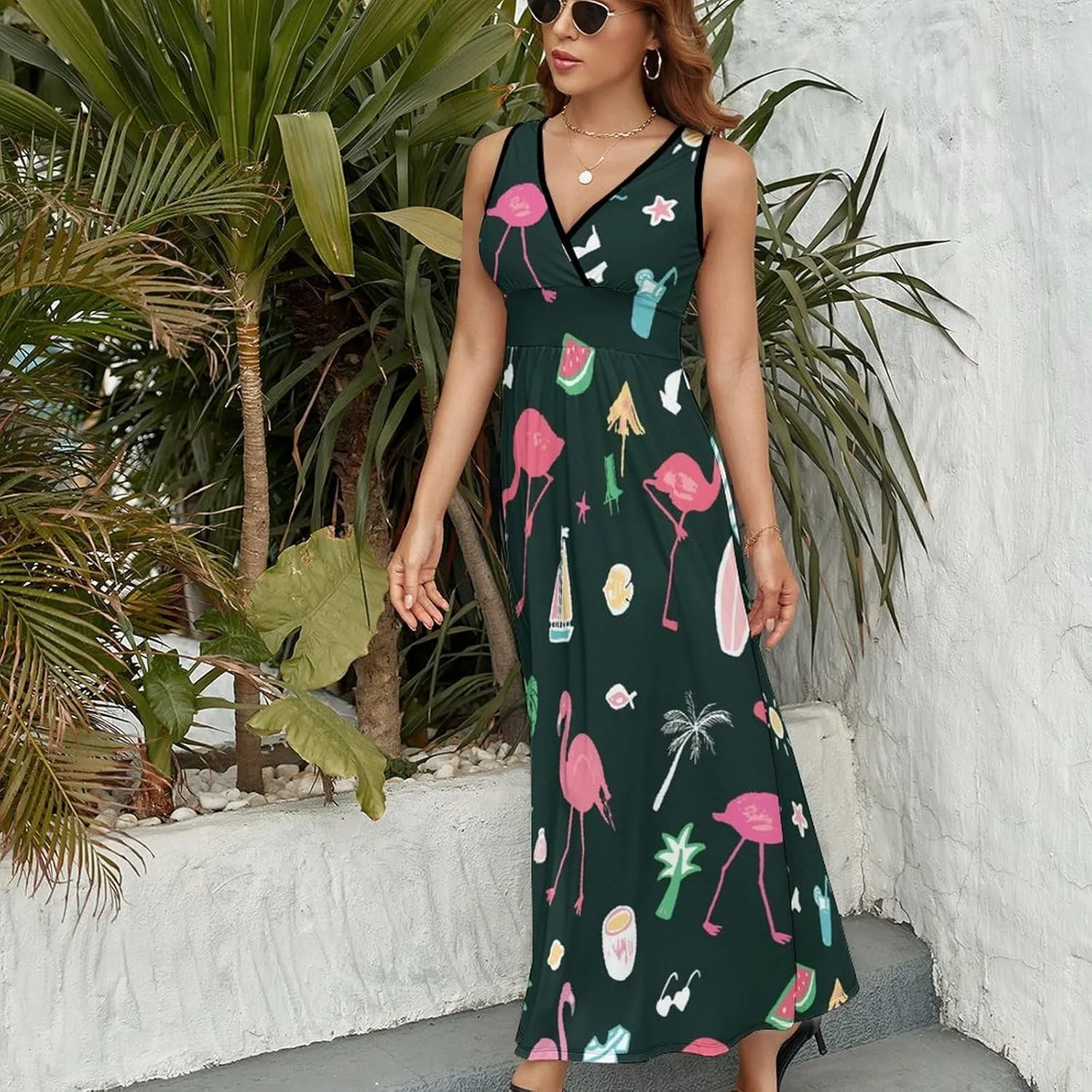 Donnapink Women Casual Sleeveless Dress, Summer Sundresses Skirt with Pockets(S-2XL)