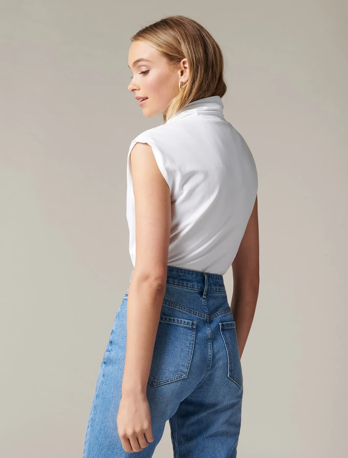Drew Sleeveless Roll Neck Tank