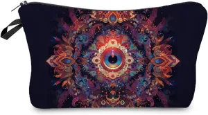Eye Pattern Gift Mysterious Eye Makeup Bag Cute Small Organizer Bag Travel Toiletry Zipper Pouch Evil Eye Cosmetic Bag Birthday Christmas Gift for Women Friends Sisters