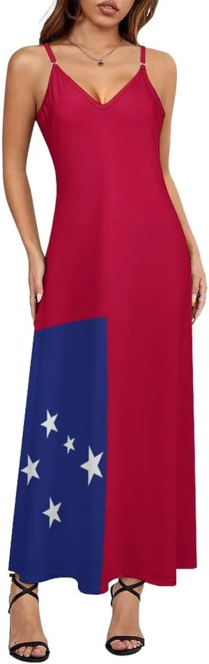 Flag of Bashkortostan Women Summer Camisole Long Skirt, Beach Skirt, Suspender Dress, Fishtail Skirt