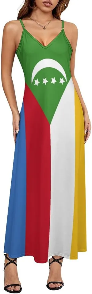 Flag of Burundi Women Summer Camisole Long Skirt, Beach Skirt, Suspender Dress, Fishtail Skirt