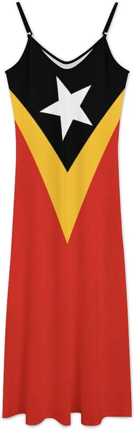 Flag of Burundi Women Summer Camisole Long Skirt, Beach Skirt, Suspender Dress, Fishtail Skirt