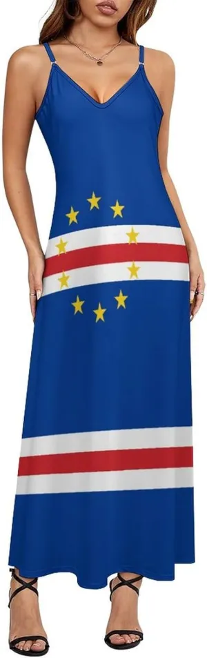 Flag of Burundi Women Summer Camisole Long Skirt, Beach Skirt, Suspender Dress, Fishtail Skirt