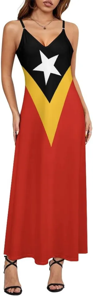 Flag of Burundi Women Summer Camisole Long Skirt, Beach Skirt, Suspender Dress, Fishtail Skirt