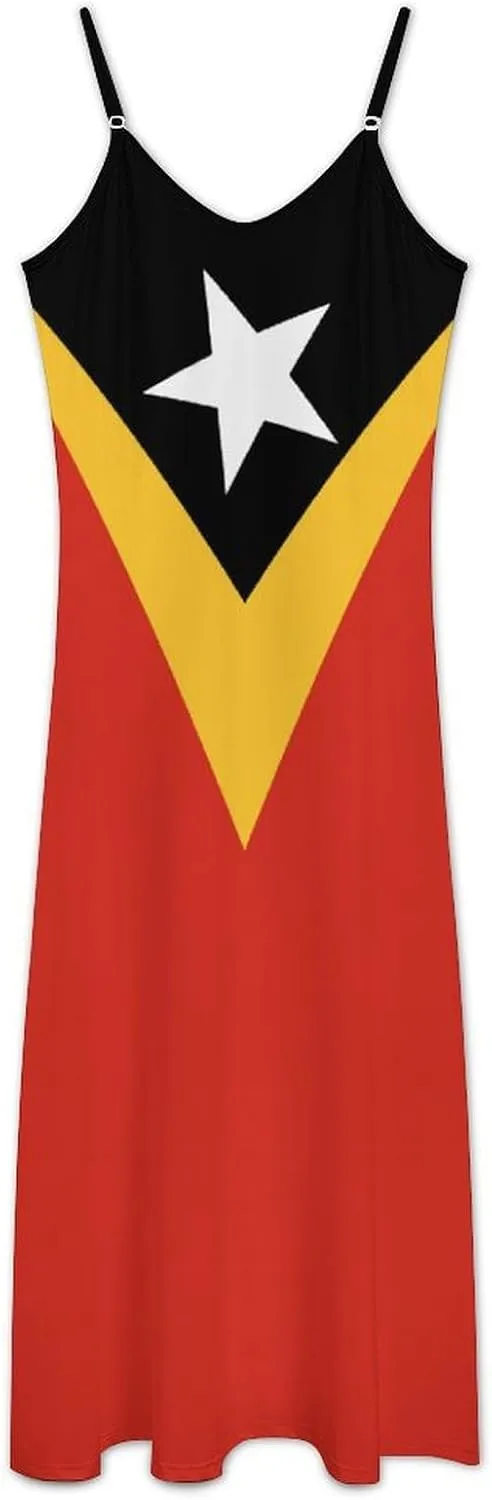 Flag of Burundi Women Summer Camisole Long Skirt, Beach Skirt, Suspender Dress, Fishtail Skirt