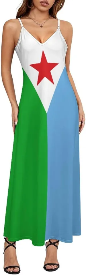 Flag of Burundi Women Summer Camisole Long Skirt, Beach Skirt, Suspender Dress, Fishtail Skirt