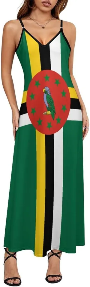 Flag of Burundi Women Summer Camisole Long Skirt, Beach Skirt, Suspender Dress, Fishtail Skirt