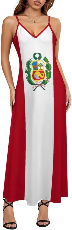 Flag of Palestine Women Summer Camisole Long Skirt, Beach Skirt, Suspender Dress, Fishtail Skirt