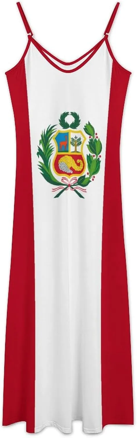 Flag of Palestine Women Summer Camisole Long Skirt, Beach Skirt, Suspender Dress, Fishtail Skirt