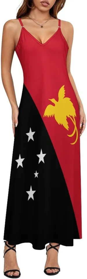 Flag of Palestine Women Summer Camisole Long Skirt, Beach Skirt, Suspender Dress, Fishtail Skirt