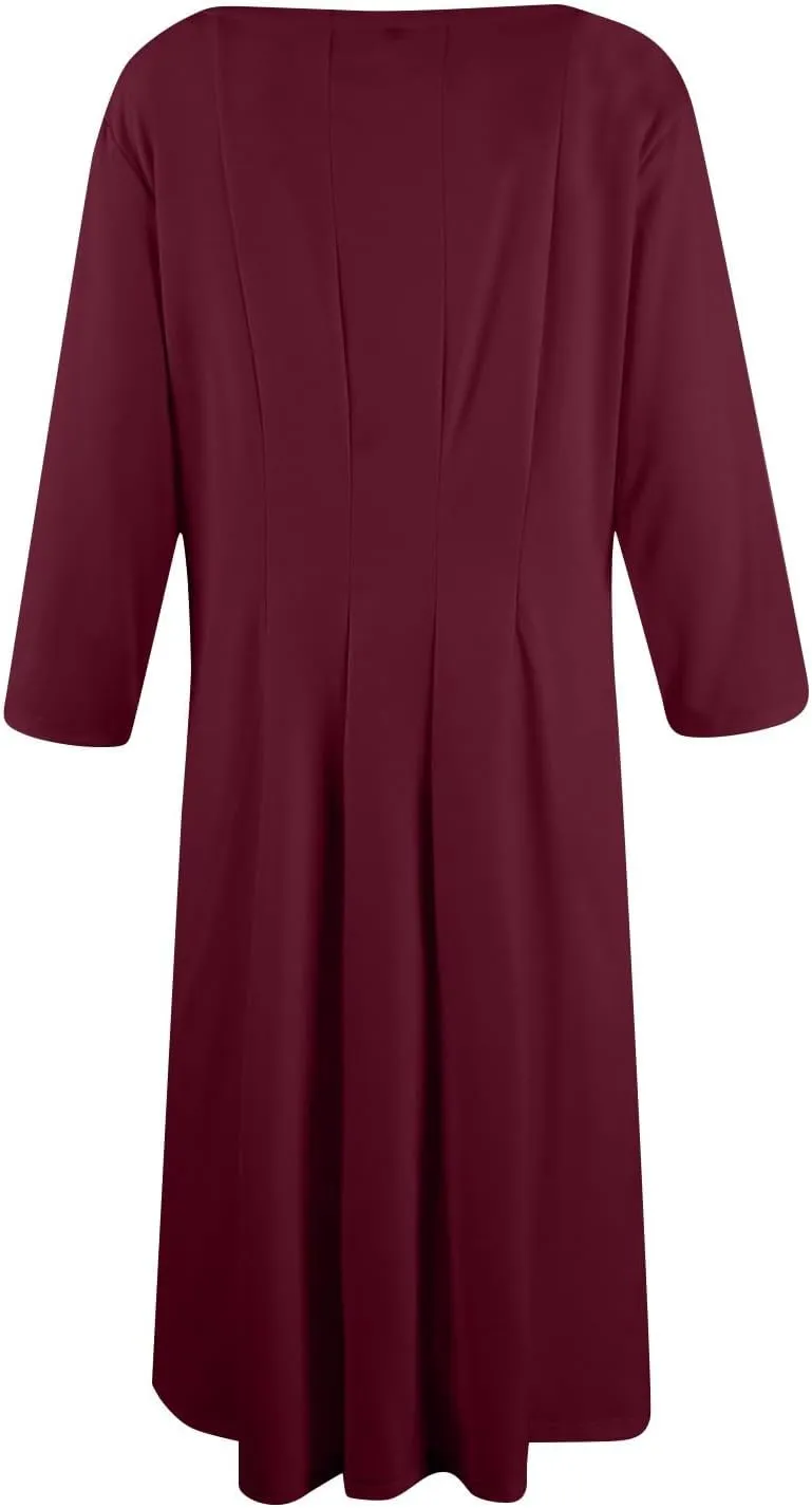 Formal Dresses for Women Casual Swing Midi Pleated A Line 3/4 Sleeve Summer
