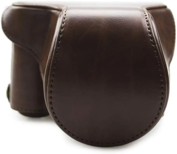 Fuji X-A3/X-A5/X-A10 Case, kinokoo Protective PU Leather Camera Case for Fujifilm X-A3/X-A5/X-A10( Shoulder Strap and Strap Rings)-Coffee