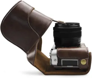 Fuji X-A3/X-A5/X-A10 Case, kinokoo Protective PU Leather Camera Case for Fujifilm X-A3/X-A5/X-A10( Shoulder Strap and Strap Rings)-Coffee