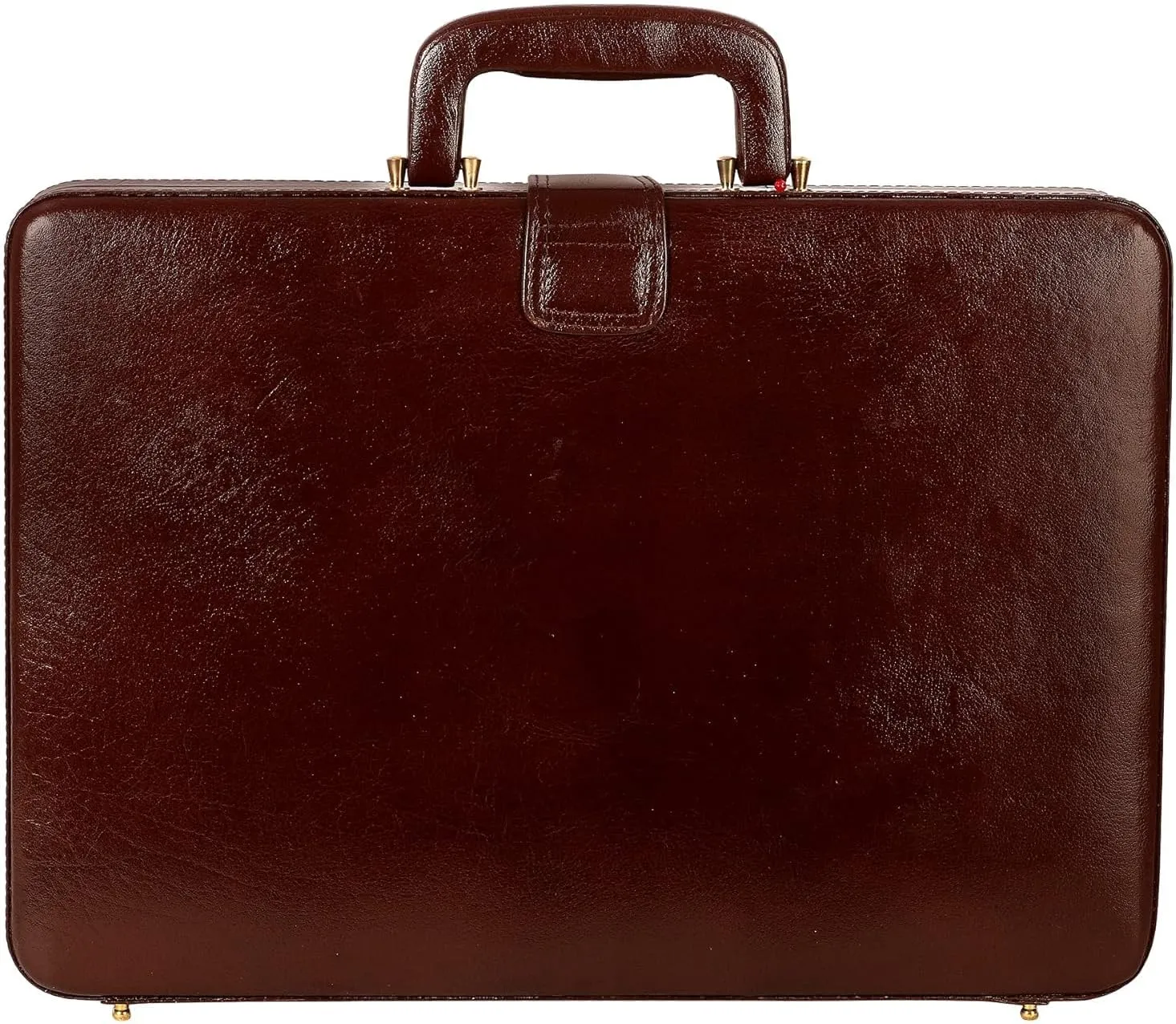 Full Grain Leather Briefcase Attache Case For Unisex Size L17xW3xH12 Inches Briefcase Bag (Italian Leather Brown)