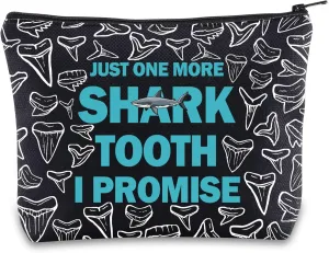 G2TUP Shark Tooth Lover Makeup Bag Shark Tooth Gift Just One More Shark Tooth I Promise Shark Tooth Collector Zipper Pouch (Shark Tooth)