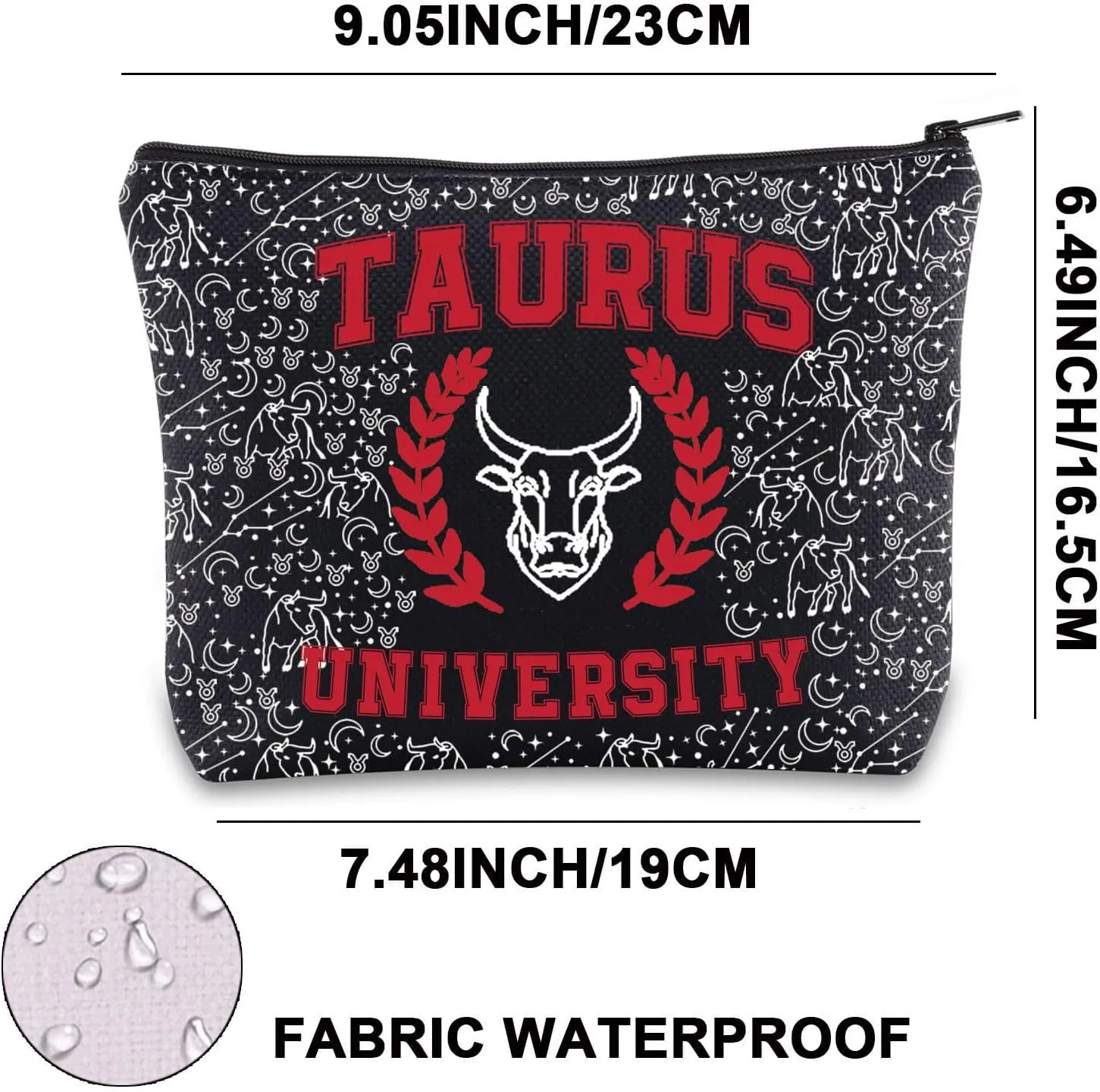 G2TUP Zodiac University Taurus Makeup Bag Horoscope Zodiac Taurus Gifts 12 Constellation Gifts Taurus Merchandise Astrology Zipper Bag (Taurus)