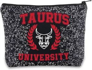 G2TUP Zodiac University Taurus Makeup Bag Horoscope Zodiac Taurus Gifts 12 Constellation Gifts Taurus Merchandise Astrology Zipper Bag (Taurus)