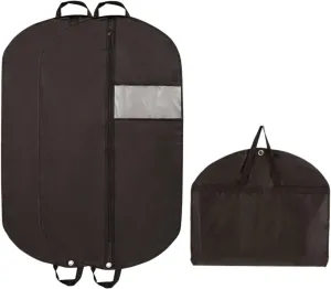 Garment Bags for Travel 2 Pack Closet Storage Suit Bags Hanging Clothes Bag Mens Women Suits Cover for Shirts Coats Dresses (Black 2 Pack)