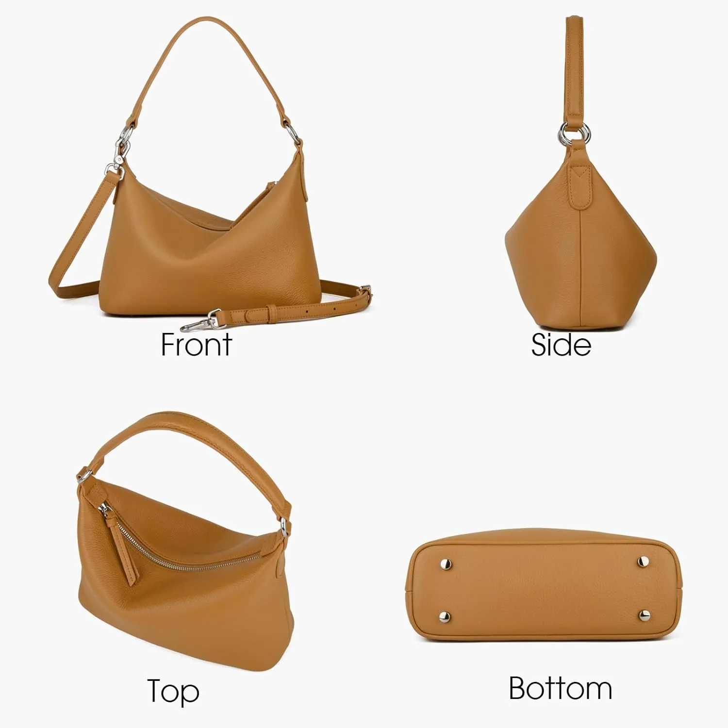 Genuine Leather Hobo Bag for Women, Small Shoulder Bags and Hobo Crossbody Bags for Women with Adjustable Strap