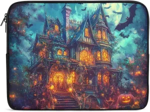 Ghost Castles Pumpkin Bats Moon Laptop Case Sleeve Bag 12inch Durable Shockproof Protective Computer Carrying Cover Briefcase