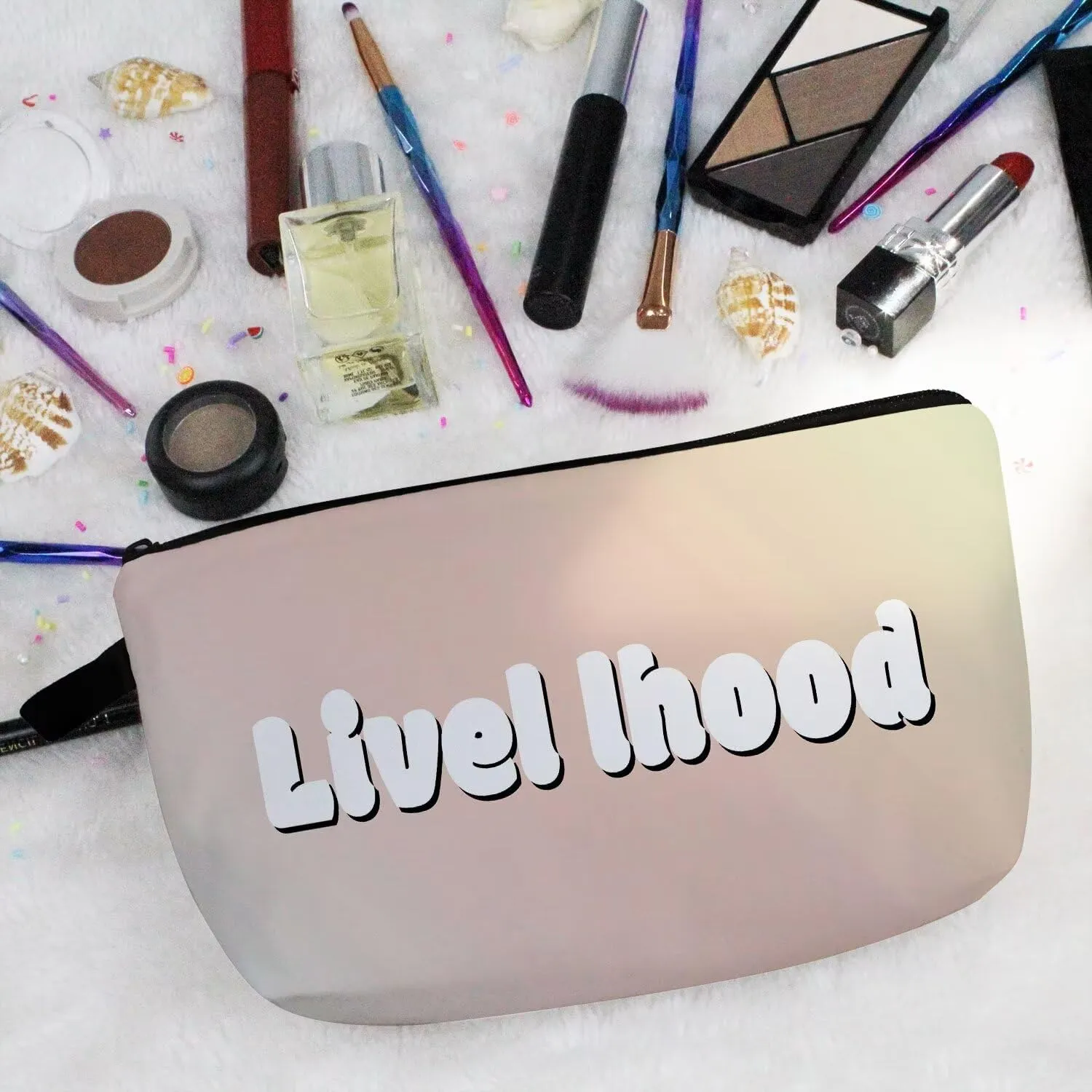 Ginger Cat Makeup Bag Oil Painting Style Organizer Zipper Pouch Lovely Kitten Kitty Cosmetic Bag Birthday Present for Cat Lovers Cat Mom Women