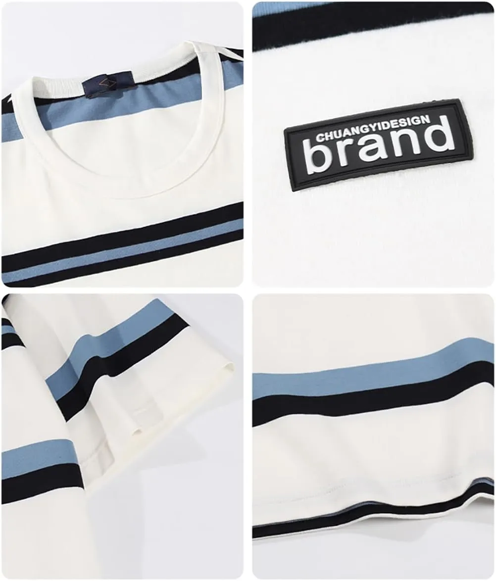 Gothic Casual Loose Oversized T-Shirt Harajuku Street Trend Men and Women Wearing Printed Stripes for Couples