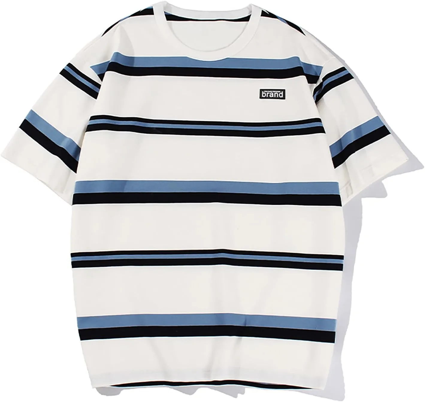 Gothic Casual Loose Oversized T-Shirt Harajuku Street Trend Men and Women Wearing Printed Stripes for Couples