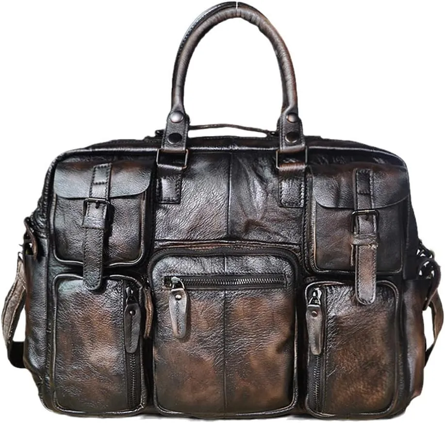Haitpant Men Leather Handbag Business Briefcase Document Laptop Case Attache Portfolio Bag
