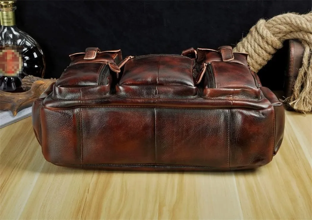Haitpant Men Leather Handbag Business Briefcase Document Laptop Case Attache Portfolio Bag
