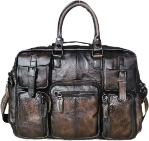 Haitpant Men Leather Handbag Business Briefcase Document Laptop Case Attache Portfolio Bag