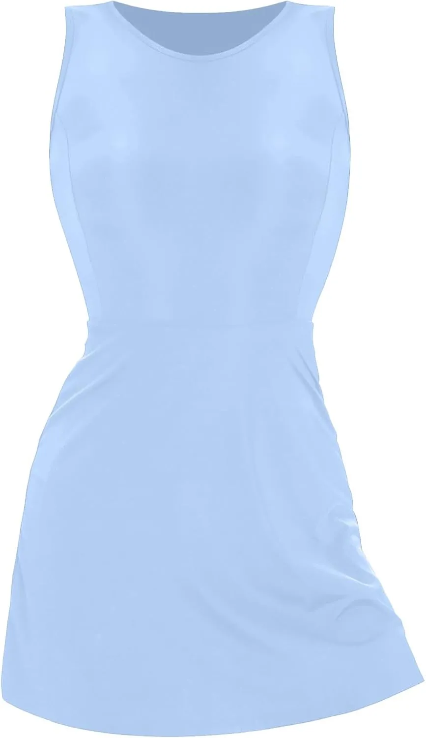 HGps8w Women's Running Onesie Workout Rompers Short Athletic One Piece Jumpsuits Summer Outfits Yoga Gym Clothes with Pockets