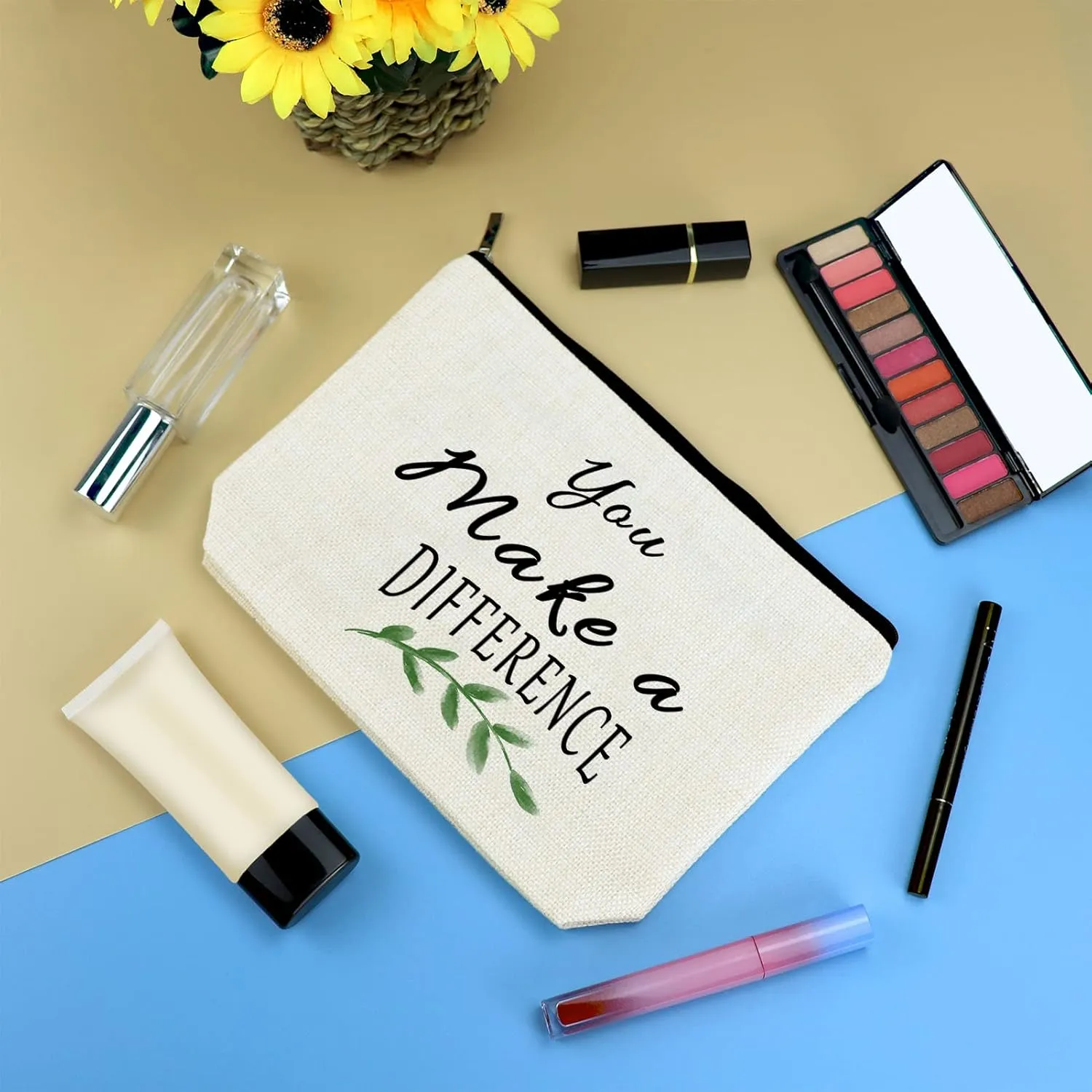 Inspirational Gift for Colleague Friends Coworker Leaving Gift Makeup Bag Goodbye Farewell Gift Going Away Gift Appreciation Gift for Employee Social Worker Cosmetic Bag Christmas Birthday Gift
