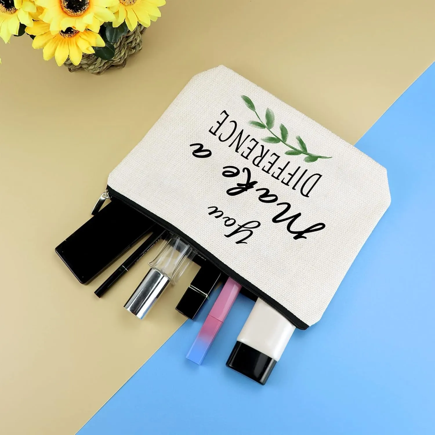 Inspirational Gift for Colleague Friends Coworker Leaving Gift Makeup Bag Goodbye Farewell Gift Going Away Gift Appreciation Gift for Employee Social Worker Cosmetic Bag Christmas Birthday Gift