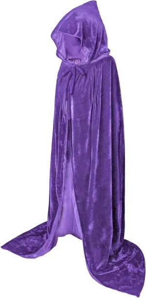 IvyRobes Unisex Adult and Kid Hooded Velvet Cloak Full Length Halloween Cape for Wizard Christmas Party Cosplay Costumes