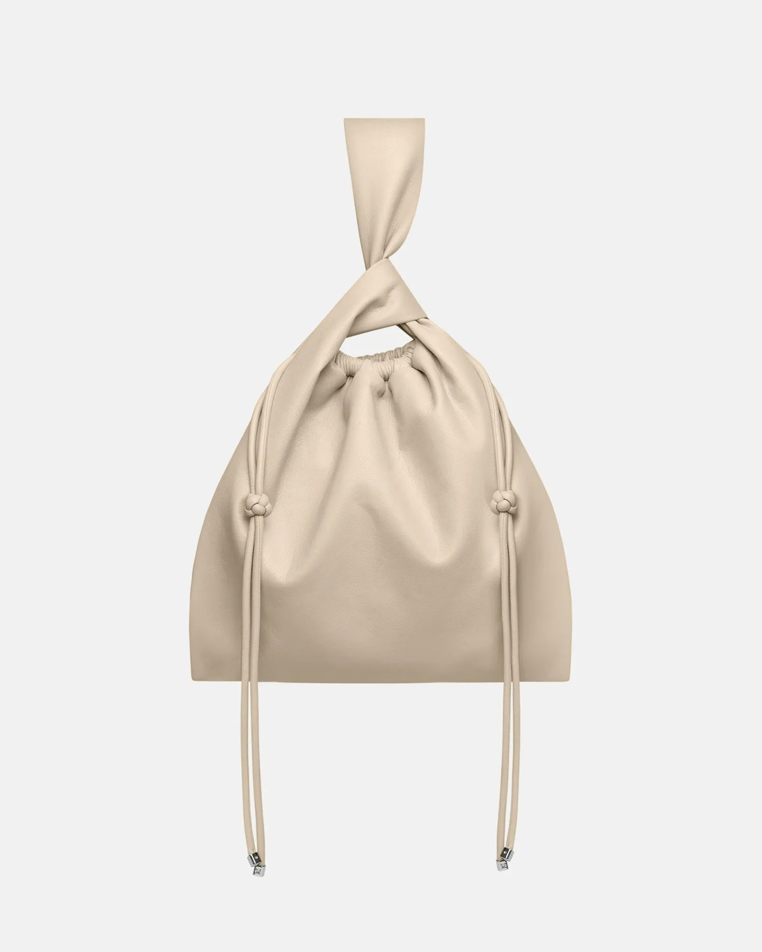 Jen Drawstring Large - Okobor Alt-Leather Bag - Chalk