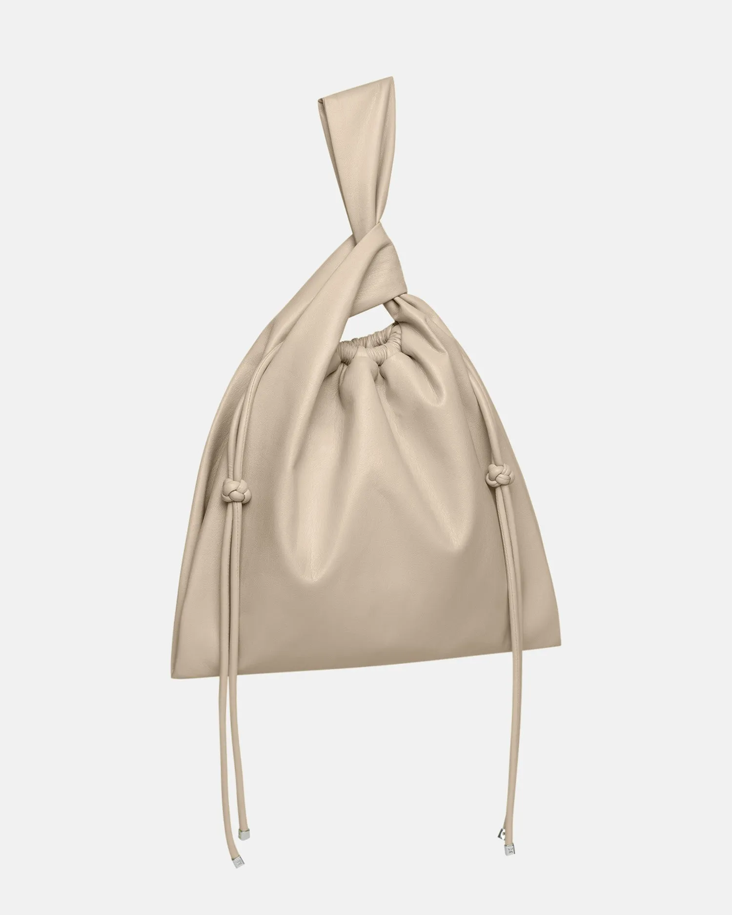 Jen Drawstring Large - Okobor Alt-Leather Bag - Chalk