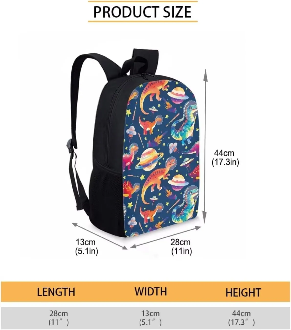 JHQFWMFJ Dinosaur Backpack with Lunchbox and Pencil Pouch Boys Elementary 17 inch Backpack Children's Polyester School Bag Set