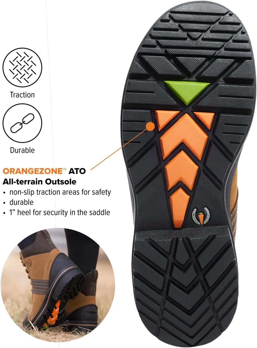 Kerrits Trail Blazer Lace Up Waterproof Barn Boot  Women's Leather Horse Riding & Hiking Boots, Wide Footbed, 1" Heel