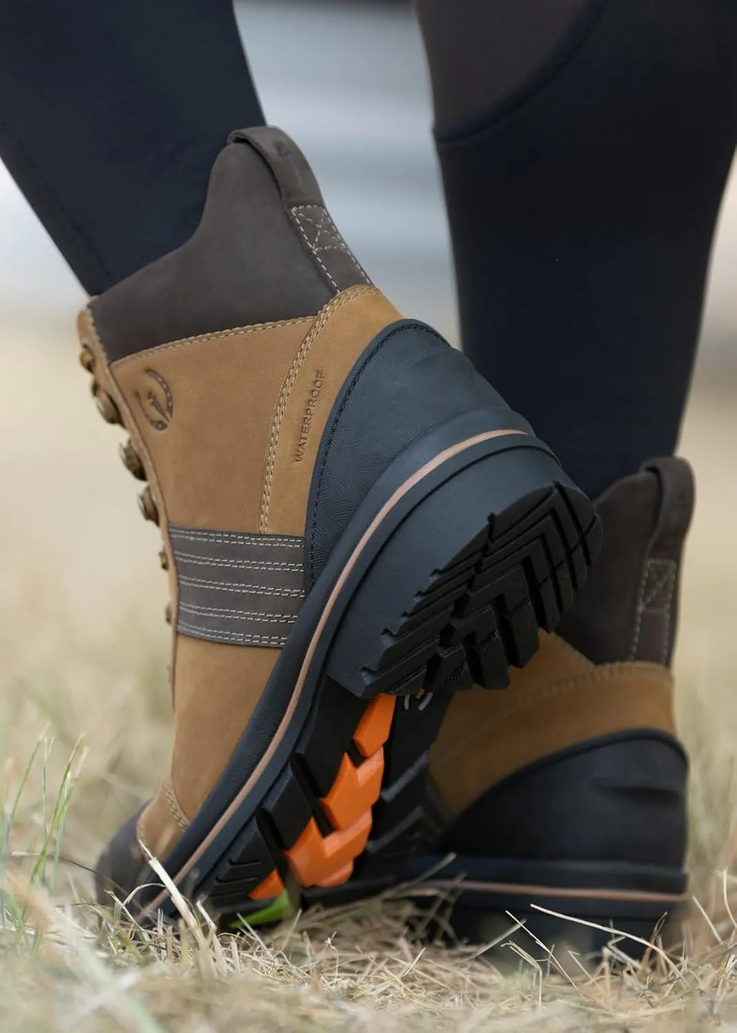 Kerrits Trail Blazer Lace Up Waterproof Barn Boot  Women's Leather Horse Riding & Hiking Boots, Wide Footbed, 1" Heel