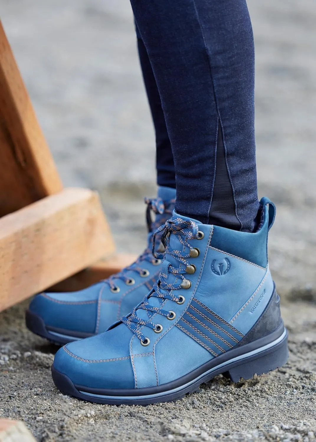 Kerrits Trail Blazer Lace Up Waterproof Barn Boot  Women's Leather Horse Riding & Hiking Boots, Wide Footbed, 1" Heel