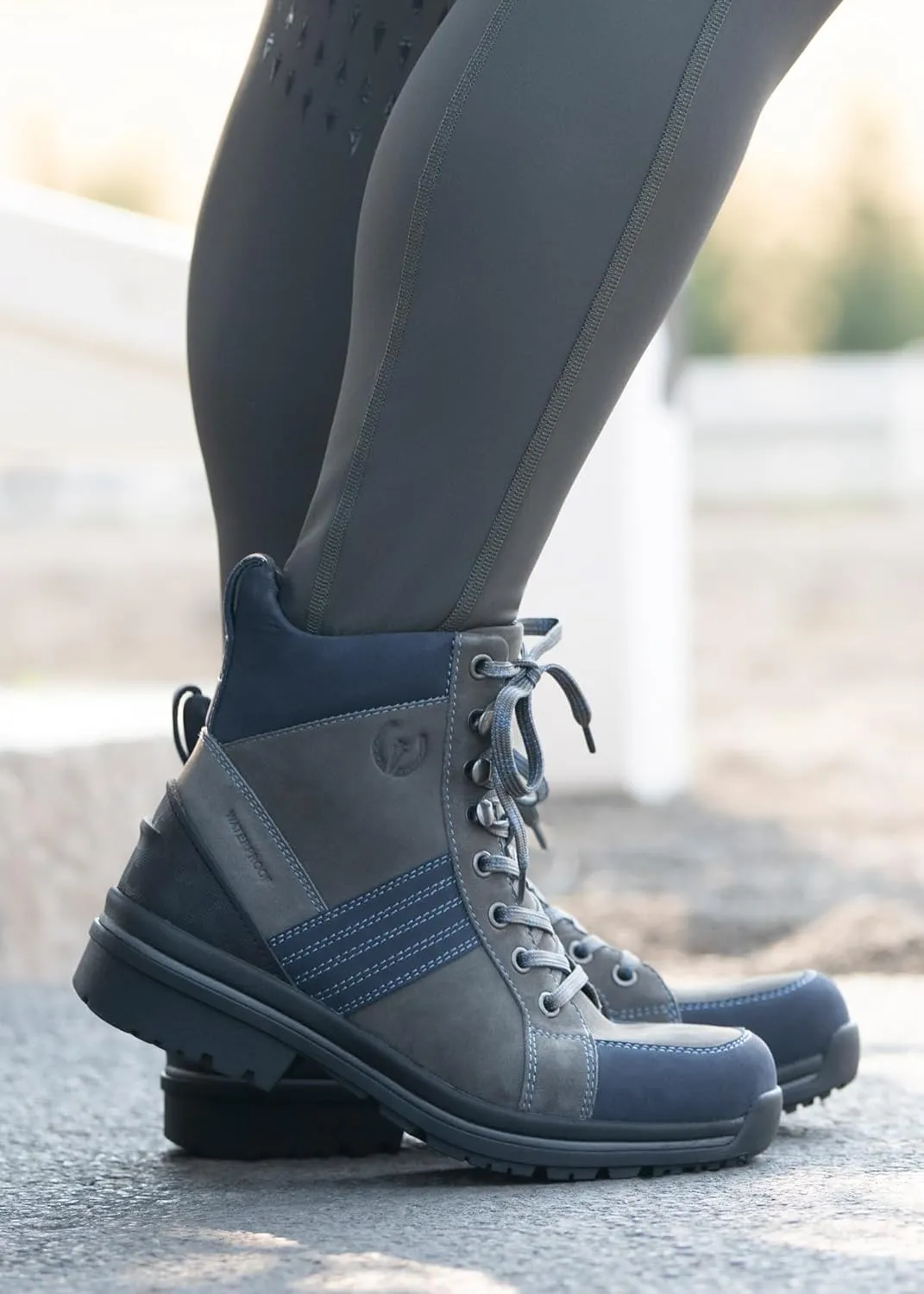 Kerrits Trail Blazer Lace Up Waterproof Barn Boot  Women's Leather Horse Riding & Hiking Boots, Wide Footbed, 1" Heel