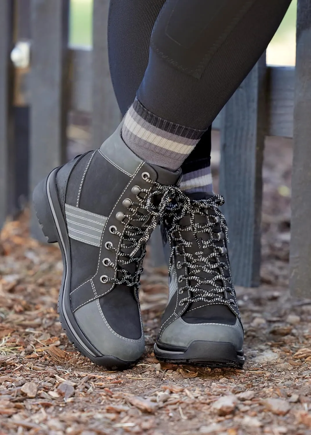 Kerrits Trail Blazer Lace Up Waterproof Barn Boot  Women's Leather Horse Riding & Hiking Boots, Wide Footbed, 1" Heel