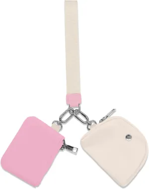 Keychain Wristlets Wallets,ULIFESTAR 1PCS Mini Zip Around Keychain Wristlets Wallets Small Portable Dual Pounch Wristlets Detachable Coin Purse Pocket Gifts for Women Travel Outdoors