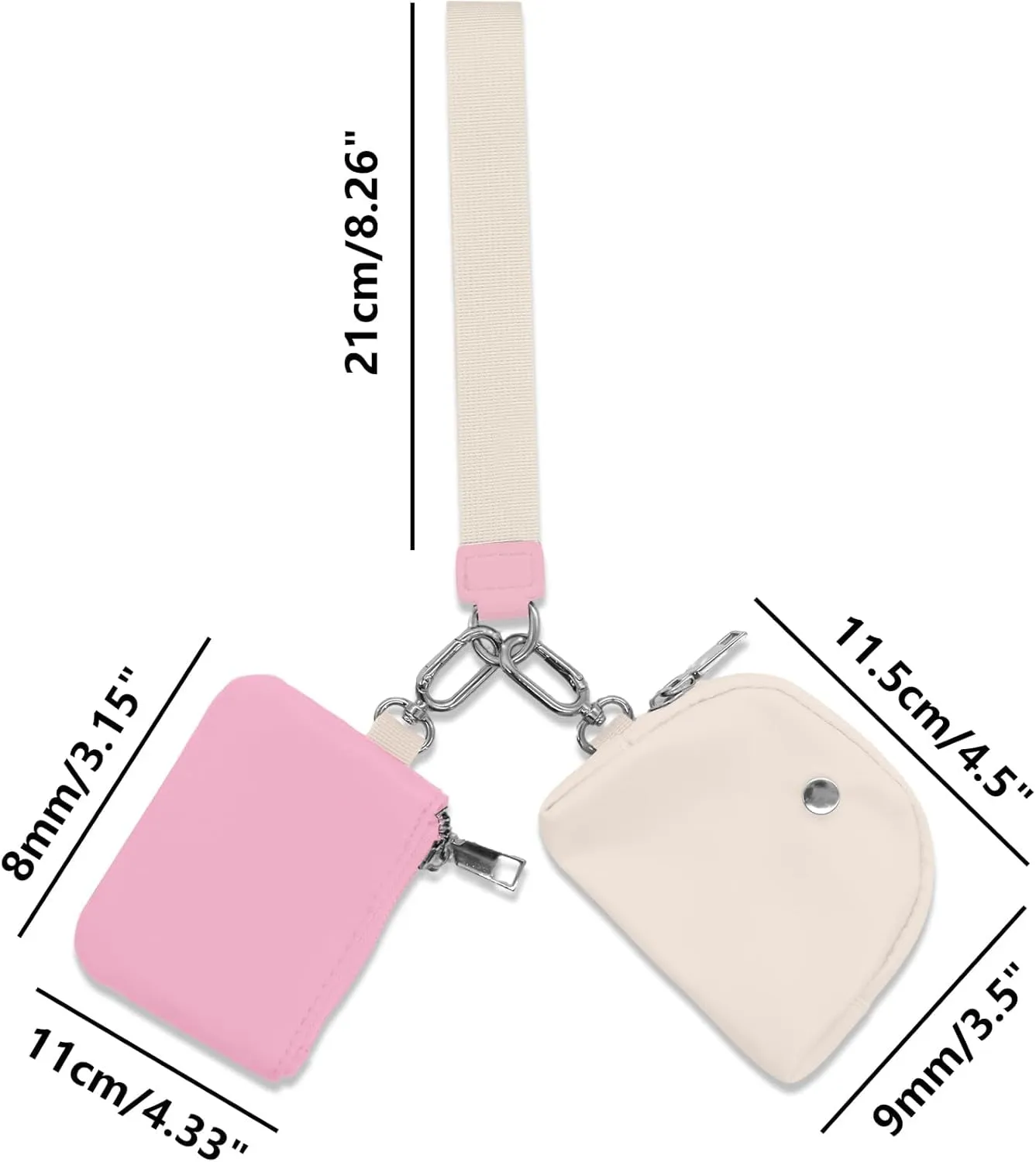 Keychain Wristlets Wallets,ULIFESTAR 1PCS Mini Zip Around Keychain Wristlets Wallets Small Portable Dual Pounch Wristlets Detachable Coin Purse Pocket Gifts for Women Travel Outdoors