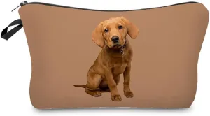 Labrador Puppy Makeup Bag Cute Small Organizer Bag Toiletry Zipper Pouch Labrador Dog Cosmetic Bag Puppy Present for Dog Lovers Dog Mom Women Friends