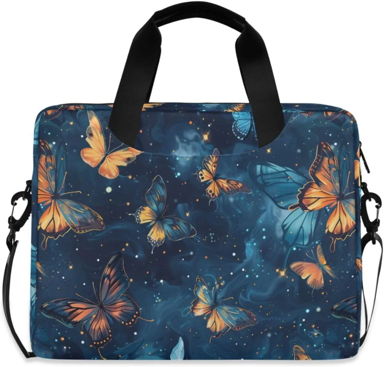 Laptop Bag Fits Up to 16 Inch Computer Butterflies Tie-dye Polka Dots Laptop Briefcases for Men Women
