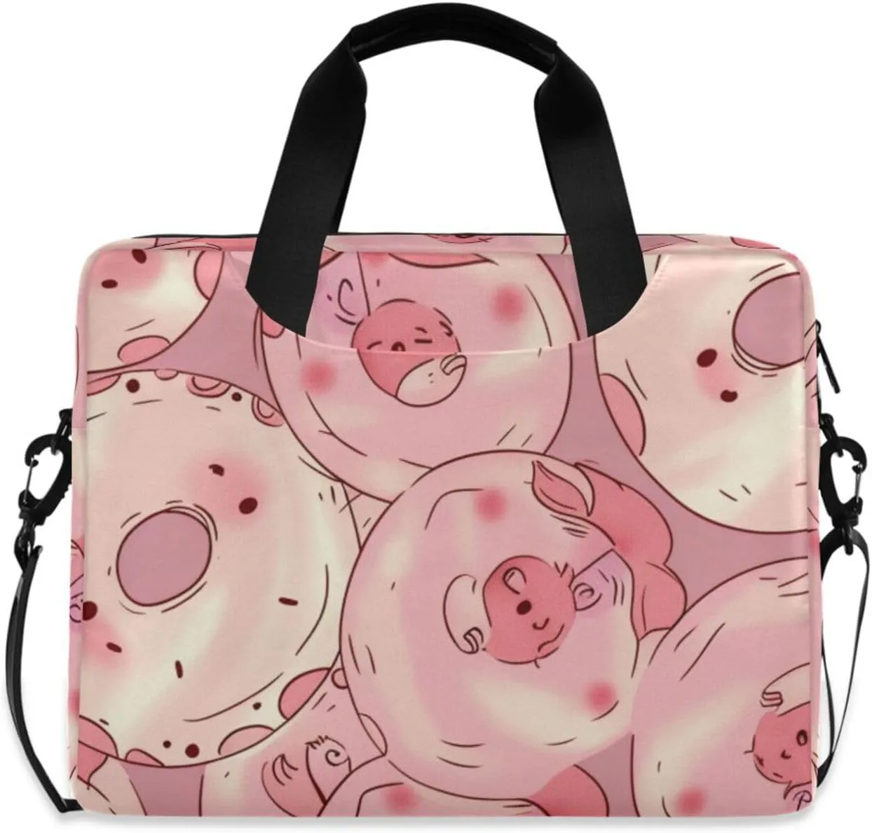 Laptop Bag Fits Up to 16 Inch Computer Donuts Pigs Laptop Briefcases for Men Women