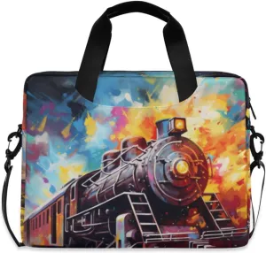 Laptop Bag Fits Up to 16 Inch Computer Train Oil Painting Laptop Briefcases for Men Women