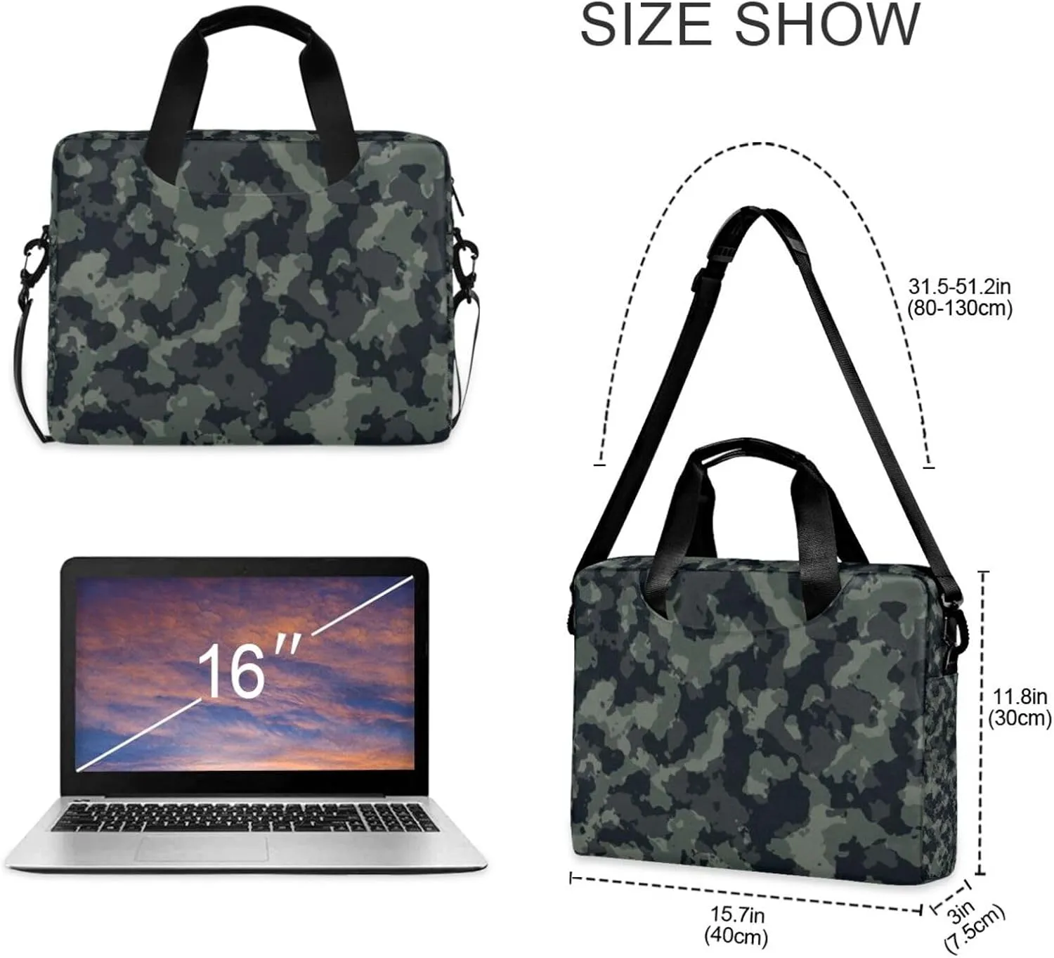 Laptop Bag Shoulder Bags Messenger Bag for Women Men Crossbody Document Case Briefcases Leather Computer Work Office