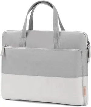 Laptop Bags Laptop Bag Briefcase Tote Bag with Metal Zippers Computer Bag Water Resistant Laptop Case for Business Casual Briefcases (Color : Grey, Size : 14 Inch)
